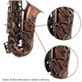 Btuty Eb Eb Saxophone alto en forme de coquille d'ormeau avec étui et gants de nettoyage (Rouge brun)