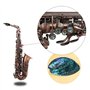 Btuty Eb Eb Saxophone alto en forme de coquille d'ormeau avec étui et gants de nettoyage (Rouge brun)
