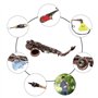 Btuty Eb Eb Saxophone alto en forme de coquille d'ormeau avec étui et gants de nettoyage (Rouge brun)