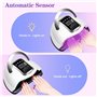 Timpou 280W Lampe UV pour Ongles en Gel - Sèche-Ongles Professionnel Rouge avec 66 Perles, Capteur Automatique, 4 Réglages de Mi