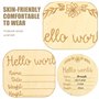 Cartes étapes Bébé en Bois Cartes de Jalon Mensuelles Gravées Recto/Verso Cadeau Naissance Fille ou Garcon Accessoires Photo pou