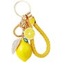 NISCAYA Joli porte-clés citron en cristal avec strass pour sac à main