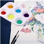 10 Pièces Palette de Peinture Plastique,Huile Palette de Couleurs Rectangulaire avec 6 Puits,Aquarelle Palette de Mélange pour E