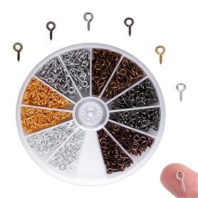 600 Pièces Vis a Oeil Mini Oeillets à Visser Crochets à Visser pour Création de Bijoux Bricolage Artisanat Perles