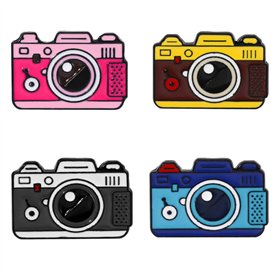 Lot de 4 broches en émail pour appareil photo
