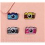 Lot de 4 broches en émail pour appareil photo, badge en métal pour veste, chapeau, Métal