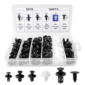 Fousenuk 100 Pièces Clips Voiture Universel
