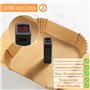 Mokaskaidj 200Pcs Papier Cuisson Air Fryer, Papier Sulfurisé pour Air Fryer, Papier Carré pour Casseroles(20-25cm) et Papier Pla