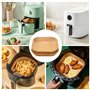 Mokaskaidj 200Pcs Papier Cuisson Air Fryer, Papier Sulfurisé pour Air Fryer, Papier Carré pour Casseroles(20-25cm) et Papier Pla