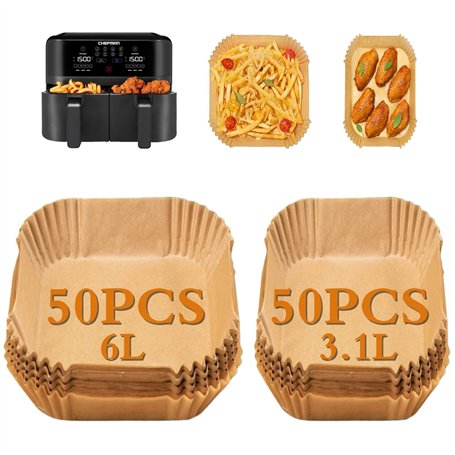 Mokaskaidj 100 Pièces Papier Cuisson Air Fryer