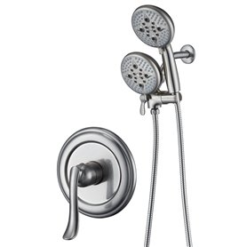 ELLO&ALLO Ensemble de robinet de douche mitigeur et kit de garniture en nickel brossé