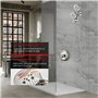 ELLO&ALLO Ensemble de robinet de douche mitigeur et kit de garniture en nickel brossé, pommeau de douche à effet pluie avec comb