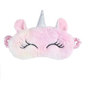 Masque de Sommeil Dames Masques de Sommeil en Peluche Mignon Licorne Masque pour les Yeux Respirant de Voyage pour la Nuit et la