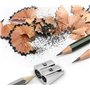 Double Trou Taille-Crayon,12 PCS Taille Crayon Métal Taille-Crayon Rectangulaire Aille-crayons Manuel en Alliage D'Aluminium pou