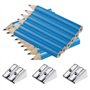 Double Trou Taille-Crayon,12 PCS Taille Crayon Métal Taille-Crayon Rectangulaire Aille-crayons Manuel en Alliage D'Aluminium pou