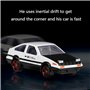 Ocuuer AE86 Drift Car Ornement Rotatif – Modèle de Tableau de Bord de Voiture en Alliage – Décoration de véhicule Spin & Follow 