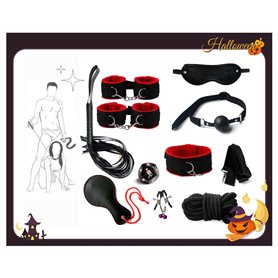 ??? ??????? Ensemble De Yoga en Dés à Motifs en Nylon Rouge De 10 Pièces