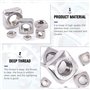 WZYTEU 150 pcs Écrou Carré, Kit Ecrou Carre en Acier Inoxydable 304 pour Fixations Maison Industrielles et de Construction (M3 M