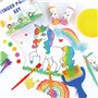 BLOT Peinture Acrylique au Doigt Lavable pour Enfant Non Toxique Kit de Peinture Doigt avec Éponge Pinceaux Portatif D'apprentis