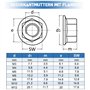 BITEFU 200pcs Écrous de Blocage Héxagonal à Écrou à Collerette Écrous à Émbase Acier Inox 304 M3 M4 M5 M6 M8 M10 M12 Kit d'assor