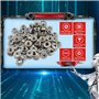 BITEFU 200pcs Écrous de Blocage Héxagonal à Écrou à Collerette Écrous à Émbase Acier Inox 304 M3 M4 M5 M6 M8 M10 M12 Kit d'assor