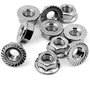 BITEFU 200pcs Écrous de Blocage Héxagonal à Écrou à Collerette Écrous à Émbase Acier Inox 304 M3 M4 M5 M6 M8 M10 M12 Kit d'assor