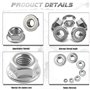 BITEFU 200pcs Écrous de Blocage Héxagonal à Écrou à Collerette Écrous à Émbase Acier Inox 304 M3 M4 M5 M6 M8 M10 M12 Kit d'assor