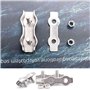 cersaty® 12 Pcs M4 Duplex clips câble 304 inoxydable serre cable acier pour Cordes à Linge en Câble Métallique Voiles de Soleil 