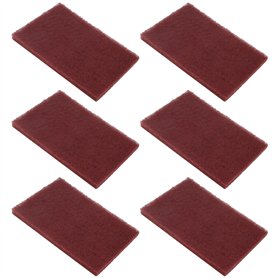 BokWin Scotch Brite 7447 Lot de 6 patins abrasifs à main très fins pour usage général Rouge 200 x 125 mm