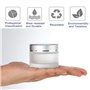 4 Pièces 50g / 50ml Contenant Cosmétique Vide Verre Transparente Petite Pots avec Mini Spatule pour Crème/Échantillons/Poudre/Lo