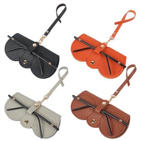NAVESO Lot de 4 étuis à lunettes de soleil tendance en cuir souple - Étui à lunettes mince portable - Étui de protection de voya
