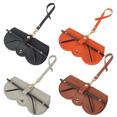 NAVESO Lot de 4 étuis à lunettes de soleil tendance en cuir souple - Étui à lunettes mince portable - Étui de protection de voya