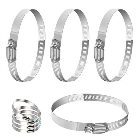 kinoco Attaches de Raccord en Acier Inoxydable Adjustable - 4 pcs avec Mécanisme à Vis