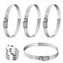 kinoco Attaches de Raccord en Acier Inoxydable Adjustable - 4 pcs avec Mécanisme à Vis