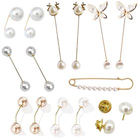 Canzoon Broche Perle Artificielle 15Pcs Broche Femme Pull Clip Cardigan Pour La Fixation De Pull Châles Et Robes Épingles De Sûr