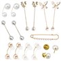 Canzoon Broche Perle Artificielle 15Pcs Broche Femme Pull Clip Cardigan Pour La Fixation De Pull Châles Et Robes Épingles De Sûr