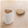 Distributeur de Cure Dent Original Distributeur Cure-Dents en Plastique avec Couvercle en Bois Petit