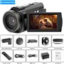 Caméscope 4K Wifi Caméscope numérique Full HD YouTube Vlogging Enregistreur, IR Night 48 MP 16 X Zoom numérique 3,0 pouces Enreg