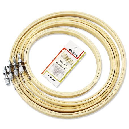 SZCXDKJ Lot de 4 cercles à broder ronds en bambou de 4 tailles pour travaux manuels