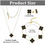 Ensemble De Bijoux Trèfle À Quatre Feuilles 18k Plaqué Trèfle À Quatre Feuilles Collier Boucles D'oreilles Bijoux Trèfle À Quatr