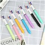 7PCS Multicolores à Stylo Bille Rétractable,4 en 1 Multicolore Stylos d'écriture Confortables,Stylo à Bille Roulante,pour Fourni