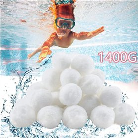 Balles filtrantes pour piscine - Pour systèmes de filtration à sable - 1400 g - Peut remplacer 50 kg de sable filtrant - Convien