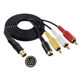 Mcbazel Câble d'adaptateur de télévision composite audio S-AV plaqué or pour Sega Saturn