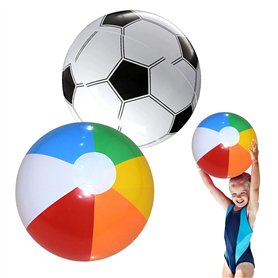 LUMOOM Lot de 2 ballons de plage gonflables de 40 cm avec valve de sécurité