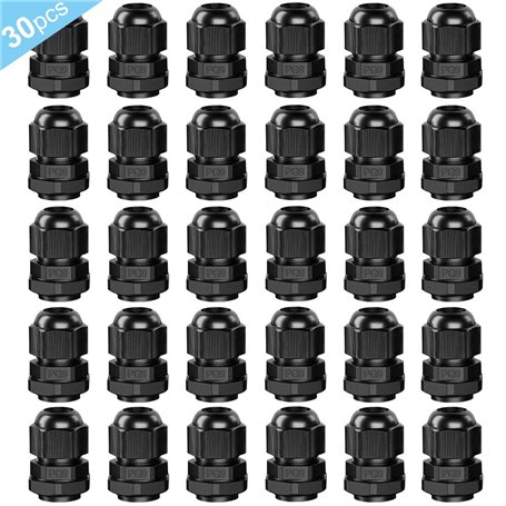 QitinDasen 30Pcs Premium Nylon PG9 Presse-Étoupes
