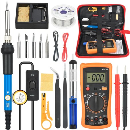 Kit de fer à souder 60 W avec multimètre numérique : fer à souder