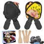QcuGvy 4PCS Poelon Raclette Triangle 18x10cm Revêtement Antiadhésif mini Poelon Raclette avec Matériau épaissi avec 4 Pelles en