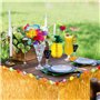 Chennyfun 102PCS Décoration de fête Tropicale hawaïenne,Hawaïenne Luau Table Jupe, Feuilles de Palmier,Fleurs hawaïennes,Pailles