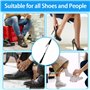 KLYKLL Chausse Pieds Long Manche, Chausse Pied Téléscopique 55-80 cm, Grand Chausse Pied Ajustable, Chausse-Pied à Tête Plastiqu