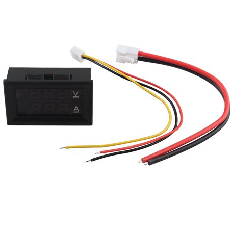 HALJIA DC 0–100 V 10 A Voltmètre numérique Ampèremètre Tension Mètre courant Jauge de moniteur moniteur écran LED 5 entrées Volt
